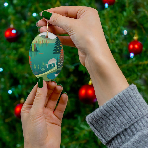 Acadia National Park, Jordan Pond Ceramic Ornament