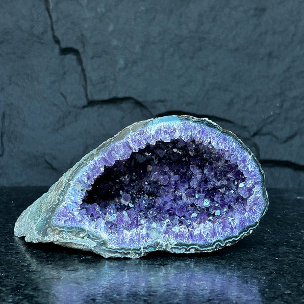 Deep Purple Amethyst Geode Cave, Perfect for Home Decor