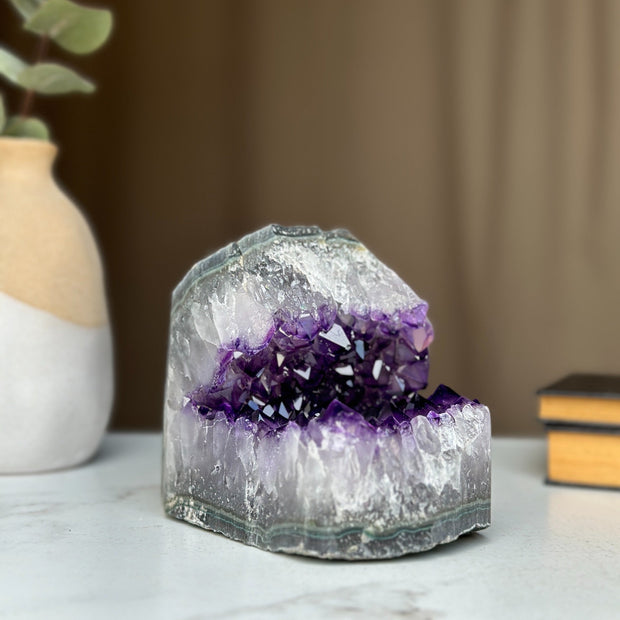 Semi precious stones, natural purple crystal