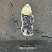 Natural Amethyst Geode, Galaxy Crystal on Metal Stand
