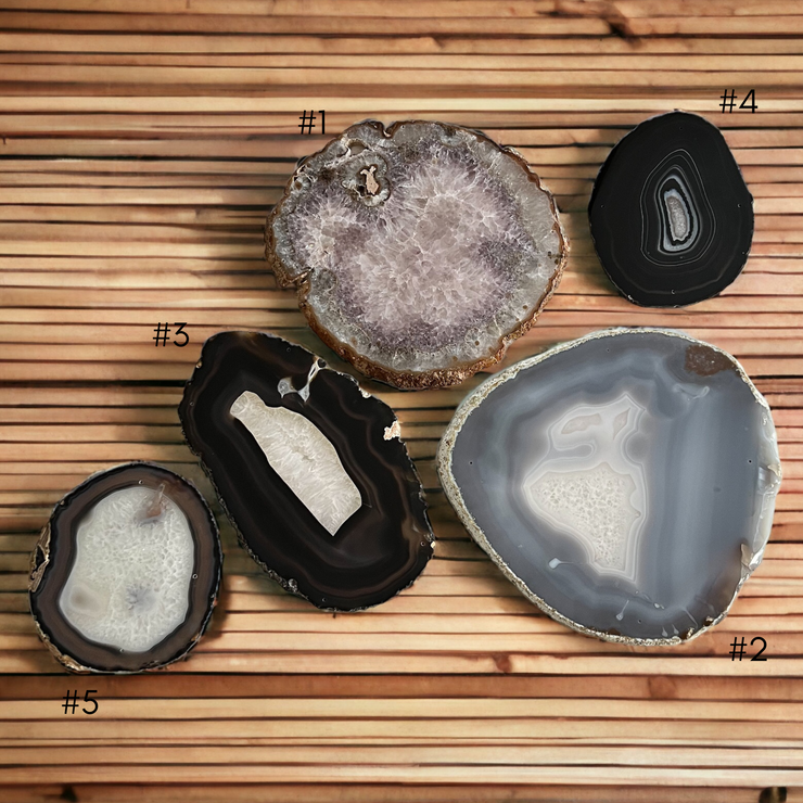 Vivi Wood Agate Wall Hanging | Choose Your Agate Slice - Mod North & Co.