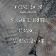 Congrats! Soy Candle - Clear Jar - 9 oz (Island AIr)