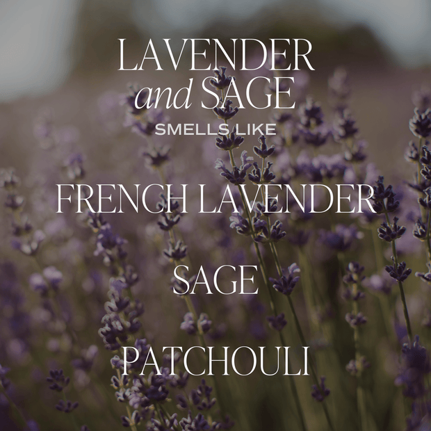 Lavender and Sage Soy Candle - White Jar - 11 oz