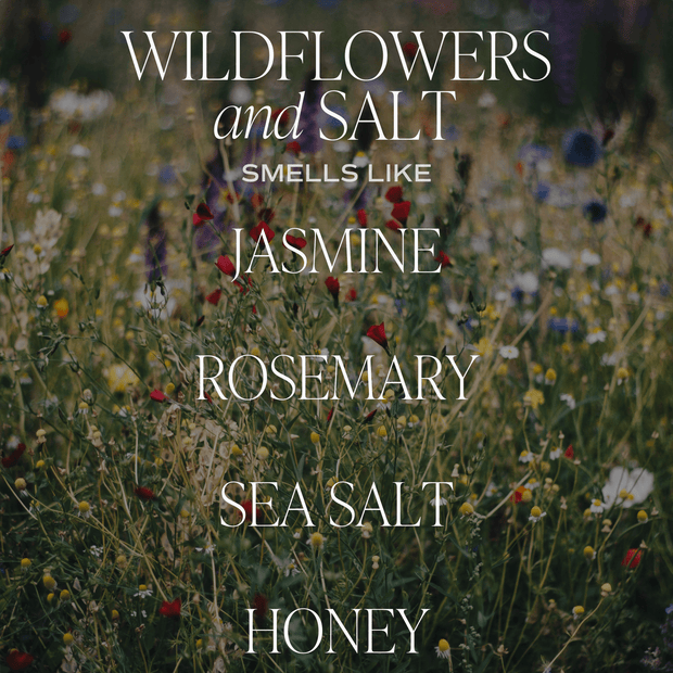 Wildflowers and Salt Soy Candle - White Jar - 11 oz