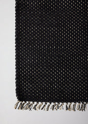 Herringbone Black Cotton Mat