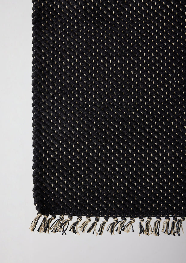 Herringbone Black Cotton Mat