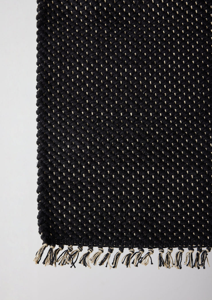 Herringbone Black Cotton Mat