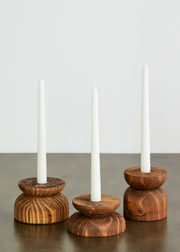 Organic Wood Taper Candlestick Holder
