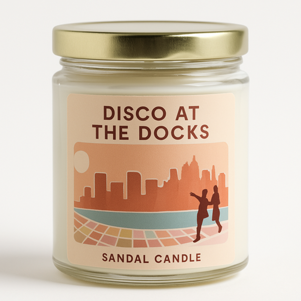 Disco at the Docks – Scented Candle, 9 oz Jar, Vetiver, Jasmine & Fresh Flowers
