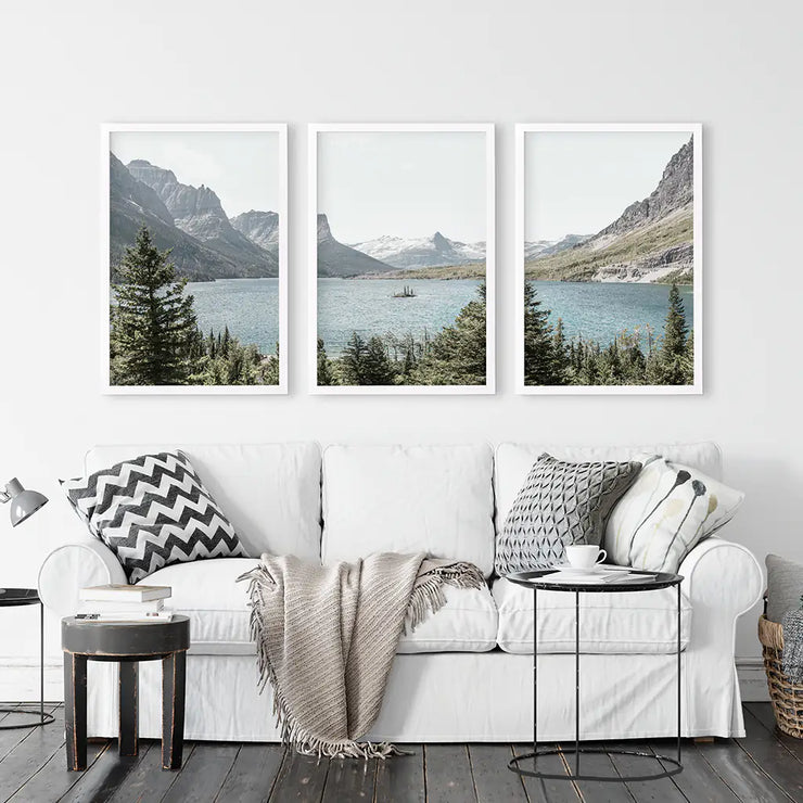 Montana Glacier National Park. Mountain Lake. Travel Wall Art