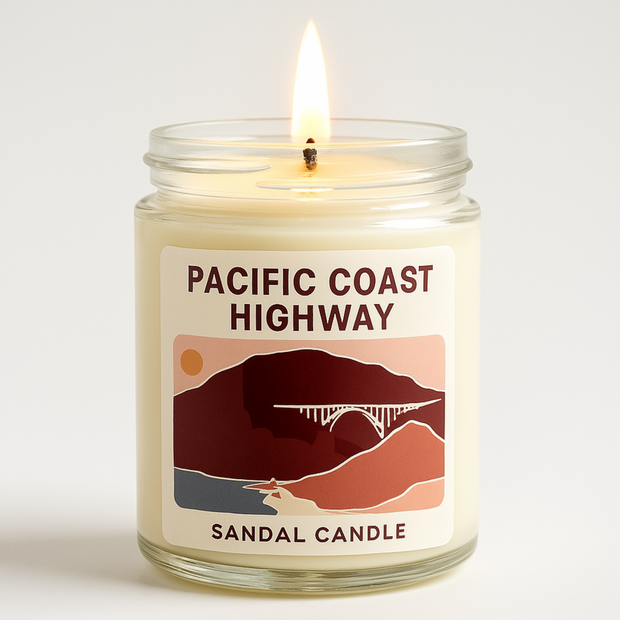 Pacific Coast Highway – Scented Candle, 9 oz Jar, Cedar, Smoke & Spiced Orange