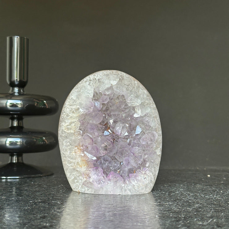 Amethyst Egg, Amethyst Quartz Crystal Cluster with agate formations, Amazing AAA Quality Geode Cave for collectors