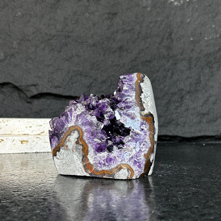 Large Amethyst geode, Unique crystal cluster with Agate formations