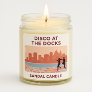 Disco at the Docks – Scented Candle, 9 oz Jar, Vetiver, Jasmine & Fresh Flowers