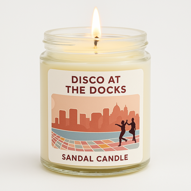 Disco at the Docks – Scented Candle, 9 oz Jar, Vetiver, Jasmine & Fresh Flowers