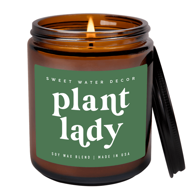 Plant Lady Soy Candle - Amber Jar - 9 oz (Wildflowers and Salt)