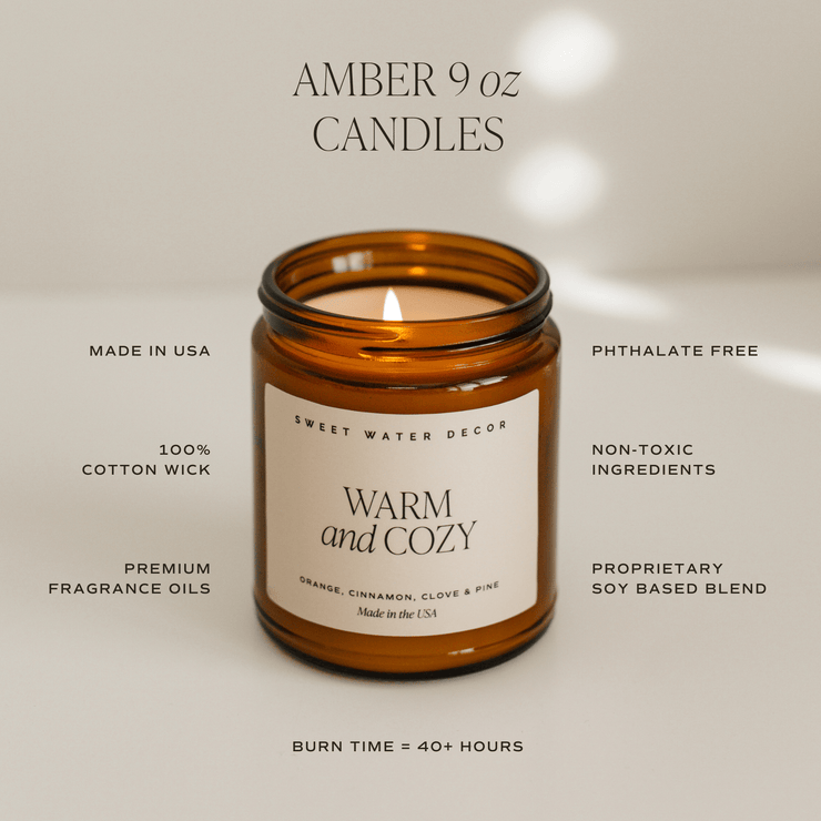 Palo Santo Patchouli Soy Candle - Amber Jar - 9 oz