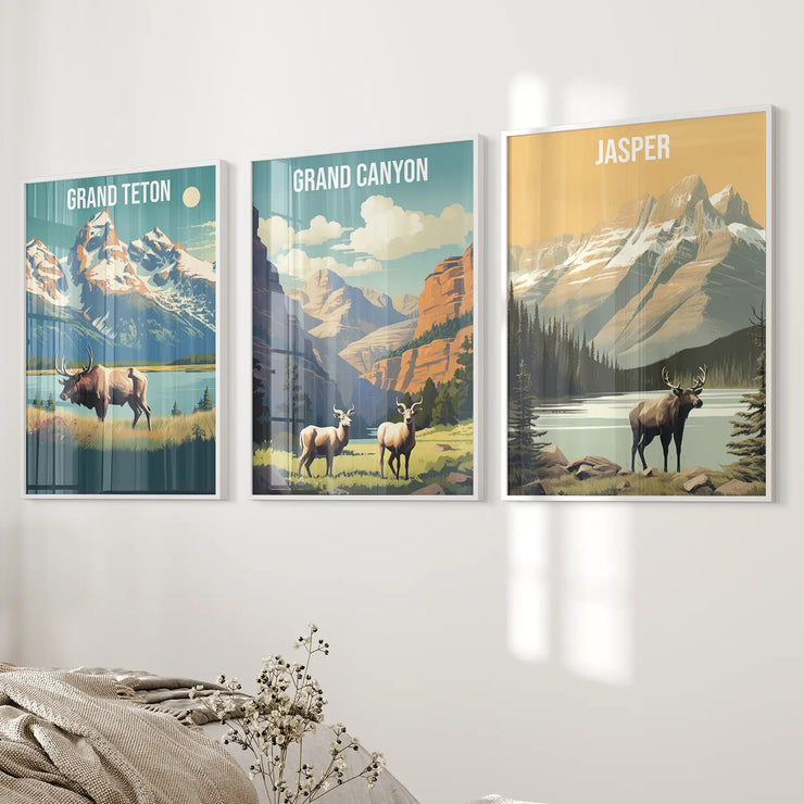 Grand Canyon, Jasper, Grand Teton. National Park Wall Art