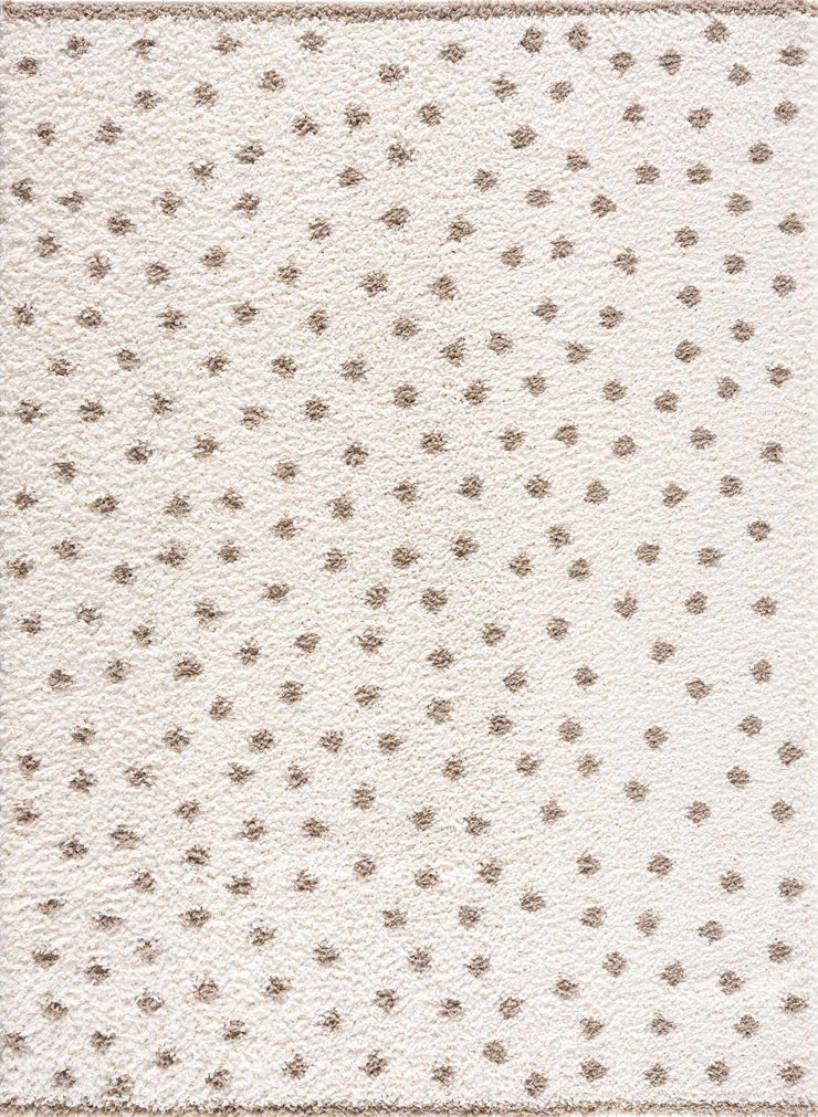 Chaia Dotted Cream & Brown Plush Rug