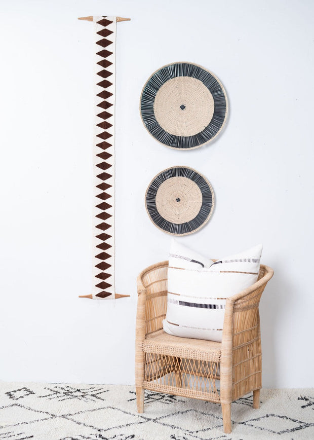 Balance Bogolan Totem in White with Brown Diamonds