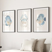Minimalist Ocean Life Art. Marine Animals Decor