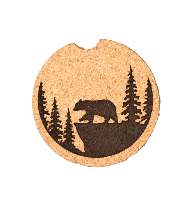 Bear In The Woods Car Coaster