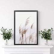 Beige Dried Grass Print. Summer Field