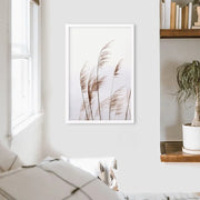 Beige Dried Grass Print. Summer Field