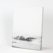 Black White Boho Tropical Wall Decor. Surfer, Waves