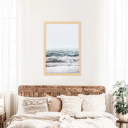 Minimalist Ocean Wall Art Print. Blue Waves, Foam