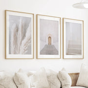 Contemporary Aesthetic Wall Art. Pampas Grass, Stairs, Door