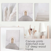 Contemporary Aesthetic Wall Art. Pampas Grass, Stairs, Door