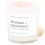 Mango and Coconut Soy Candle - White Jar - 11 oz