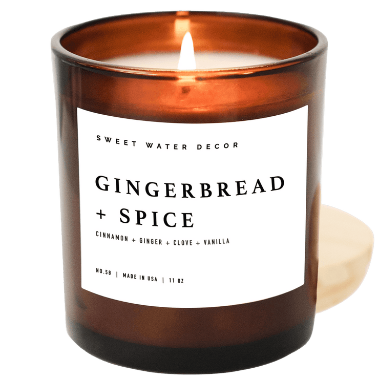 Gingerbread and Spice Soy Candle - Amber Jar - 11 oz