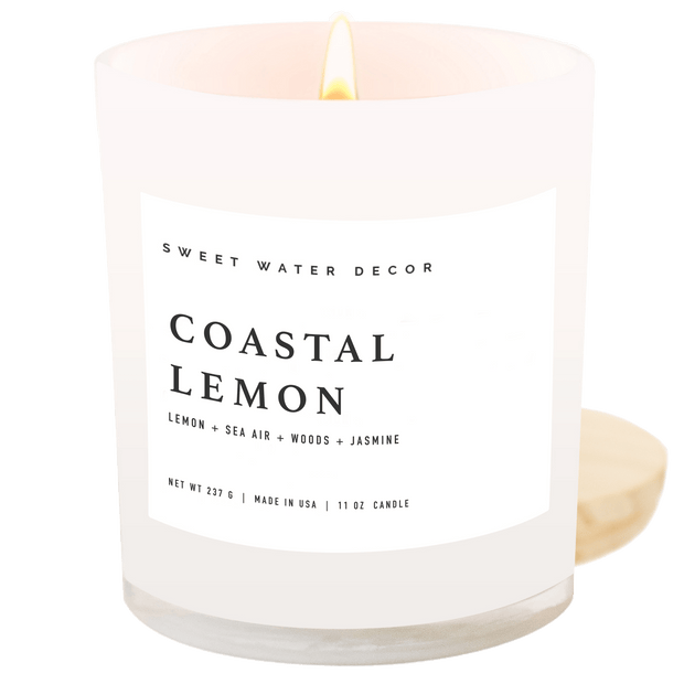 Coastal Lemon Soy Candle - White Jar - 11 oz