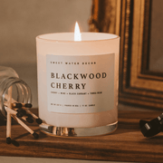 Blackwood Cherry Soy Candle - White Jar - 11 oz