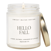 Hello Fall Soy Candle - Clear Jar - 9 oz