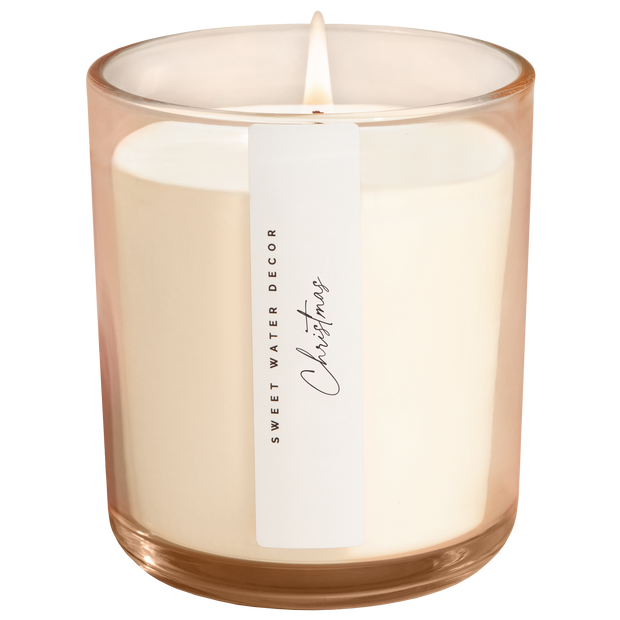 Christmas Soy Candle - Tinted Glass Jar - 12 oz