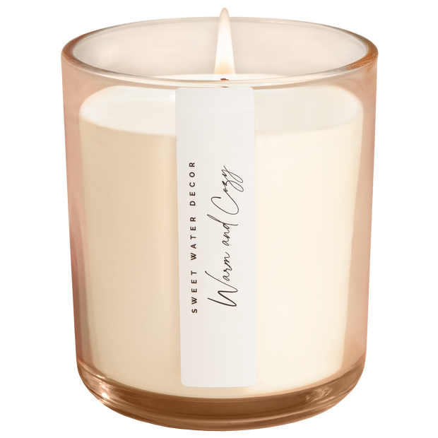 Warm and Cozy Soy Candle - Tinted Glass Jar - 12 oz