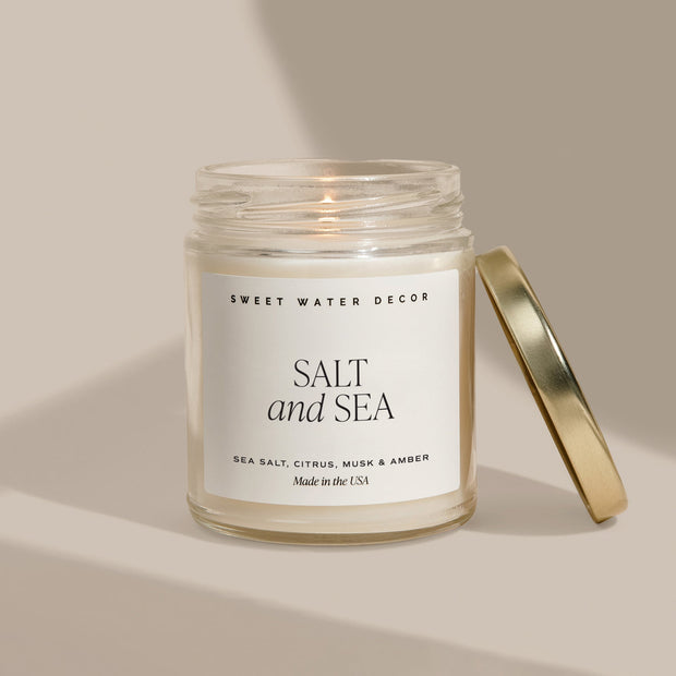 Salt and Sea Soy Candle - Clear Jar - 9 oz