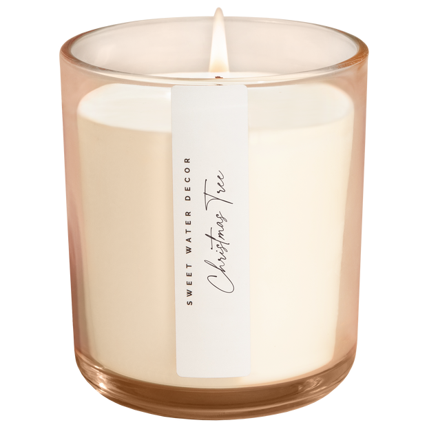 Christmas Tree Soy Candle - Tinted Glass Jar - 12 oz