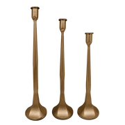 Gold Cast Iron Taper Candle Holders