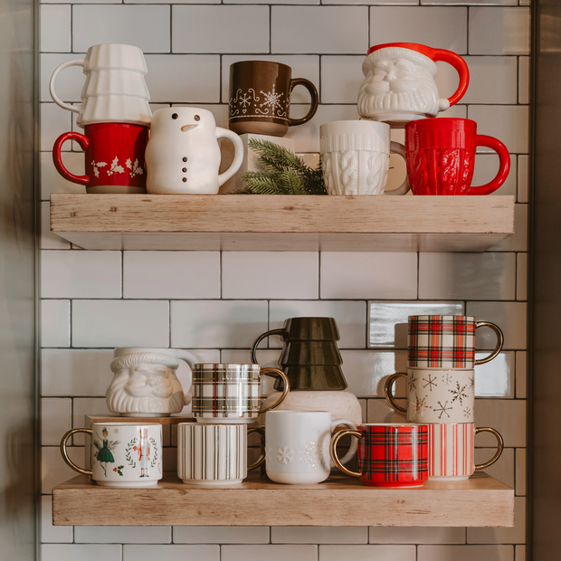 Holly 14oz. Red Stoneware Coffee Mug