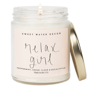 Relax, Girl Soy Candle - Clear Jar - 9 oz (Relaxation)