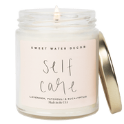 Self Care Soy Candle - Clear Jar - 9 oz (Lavender and Eucalyptus)