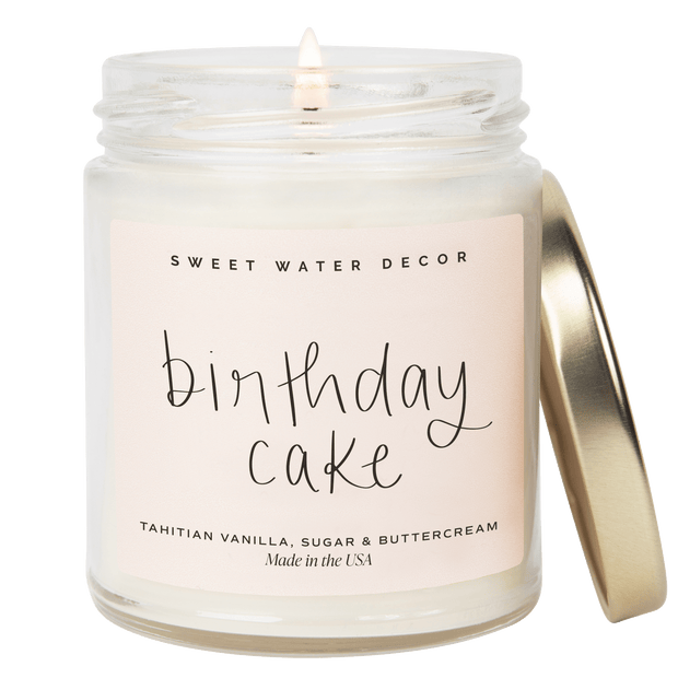 Birthday Cake Soy Candle - Clear Jar - 9 oz