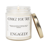 OMG! You're Engaged! Soy Candle - Large Quote Label - 9 oz