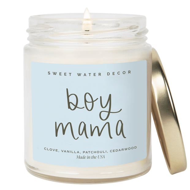 Boy Mama Soy Candle - Clear Jar - 9 oz (Palo Santo Patchouli)
