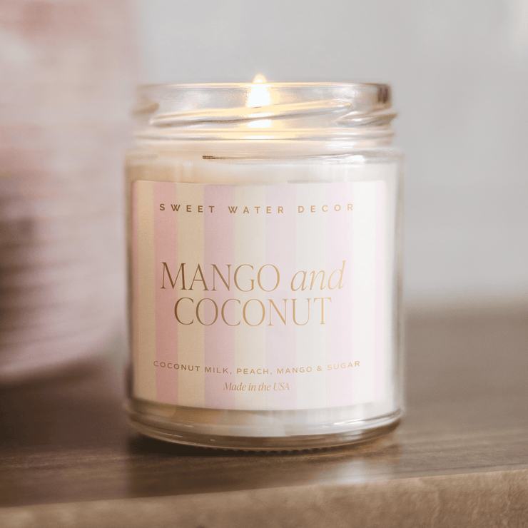 Mango and Coconut Soy Patterned Candle - Clear Jar - 9 oz