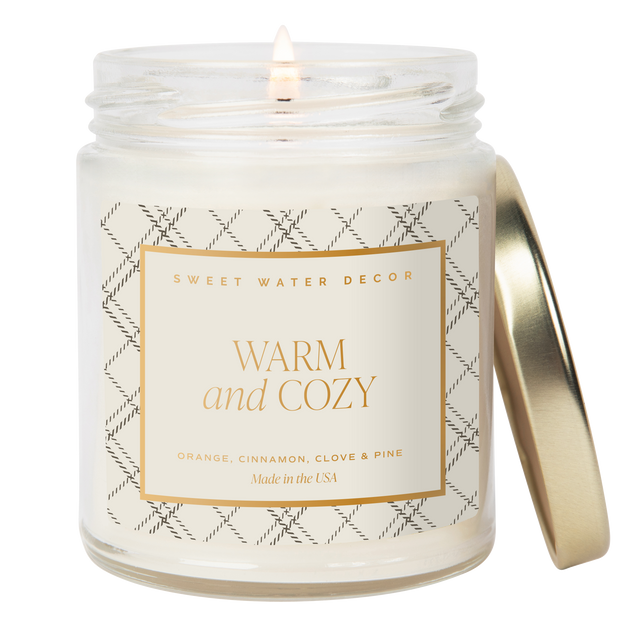 Warm and Cozy Soy Candle - Clear Jar - 9 oz